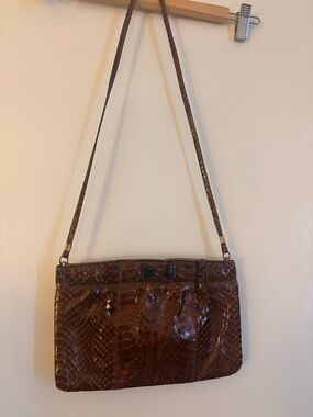 Vintage Brown Snakeskin Bag